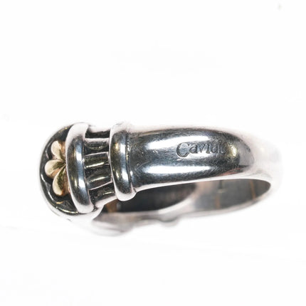 sz5.5 Lagos Caviar 18k/Sterling silver beaded ring - Estate Fresh Austin