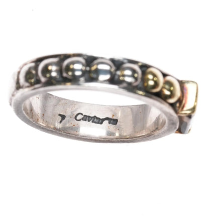 sz7 Lagos Caviar Sterling 18k gold Sterling smoky quartz ring - Estate Fresh Austin