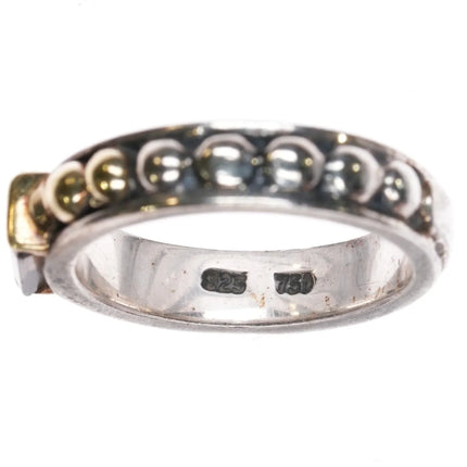 sz7 Lagos Caviar Sterling 18k gold Sterling smoky quartz ring - Estate Fresh Austin