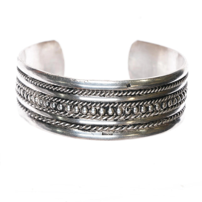 7.12" Vintage Sterling silver twisted wire cuff bracelet - Estate Fresh Austin