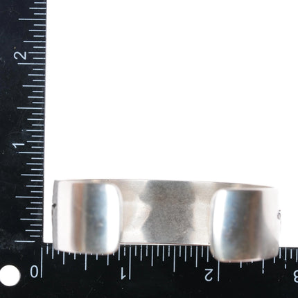 6.5" Willie Archie Talahaftewa Hopi sterling silver Turtle cuff bracelet Overlay - Estate Fresh Austin