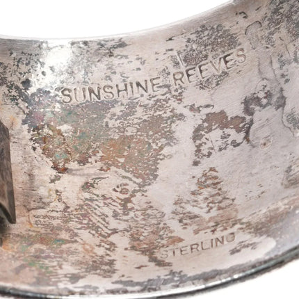 6.4" Sunshine Reeves Navajo sterling silver watch cuff bracelet - Estate Fresh Austin