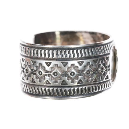 6.4" Sunshine Reeves Navajo sterling silver watch cuff bracelet - Estate Fresh Austin