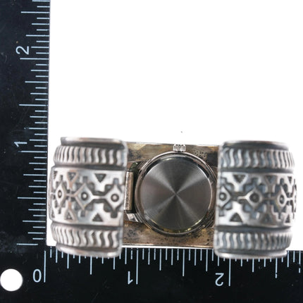 6.4" Sunshine Reeves Navajo sterling silver watch cuff bracelet - Estate Fresh Austin