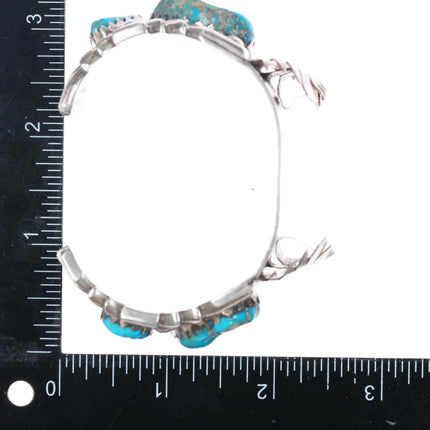 6.85" NOS Vintage Zuni Sterling silver Kingman turquoise G Watch cuff bracelet - Estate Fresh Austin
