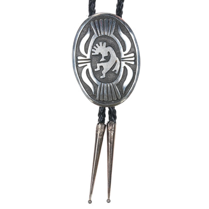 70's-80's Cast Navajo sterling silver kokopelli bolo tie - Estate Fresh Austin