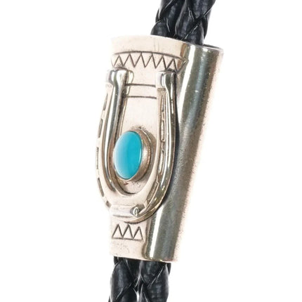 vintage Bell Trading Post sterling silver turquoise horseshoe bolo tie - Estate Fresh Austin