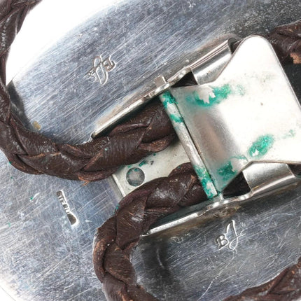 Large 1970's BJS Sterling silver and jasper southwestern bolo tie - Estate Fresh Austin