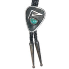 c1950's Small sterling silver and turquoise overlay style Navajo bolo tie - Estate Fresh Austin