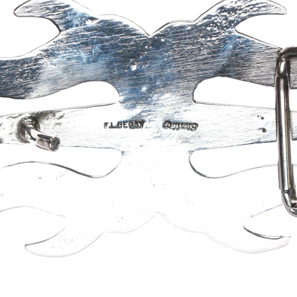 Francis Begay Navajo sterling silver cast Ketoh shaped belt buckle - Estate Fresh Austin