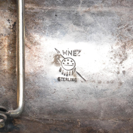 W Nez Navajo sterling silver turquoise cluster belt buckle - Estate Fresh Austin