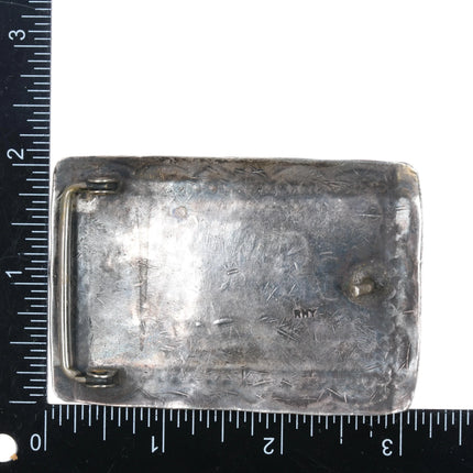 RHY Vintage Navajo sterling silver belt buckle Bisbee turquoise stone - Estate Fresh Austin