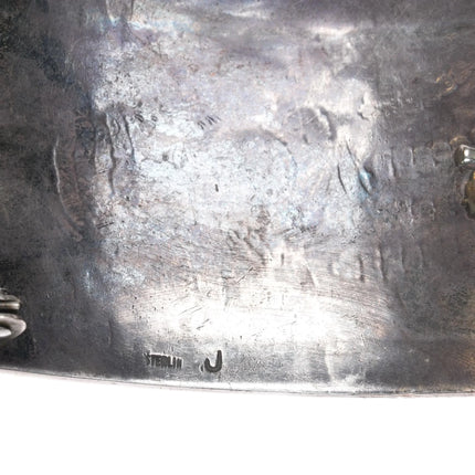 Vintage J Hopi or Navajo sterling silver bear paw overlay belt buckle - Estate Fresh Austin