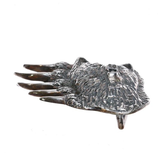 Vintage Jette Sterling silver bear paw themed belt buckle - Estate Fresh Austin