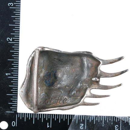 Vintage Jette Sterling silver bear paw themed belt buckle - Estate Fresh Austin