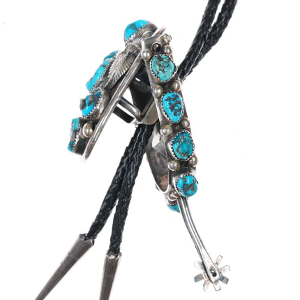 c1970 Large TK Emerson Navajo sterling silver articulated spur form bolo tie - Estate Fresh Austin