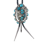 c1970 Large TK Emerson Navajo sterling silver articulated spur form bolo tie - Estate Fresh Austin