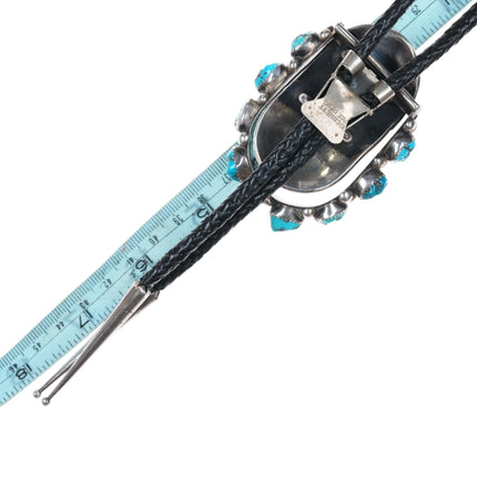 c1970 Large TK Emerson Navajo sterling silver articulated spur form bolo tie - Estate Fresh Austin