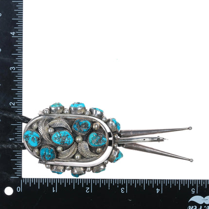 c1970 Large TK Emerson Navajo sterling silver articulated spur form bolo tie - Estate Fresh Austin