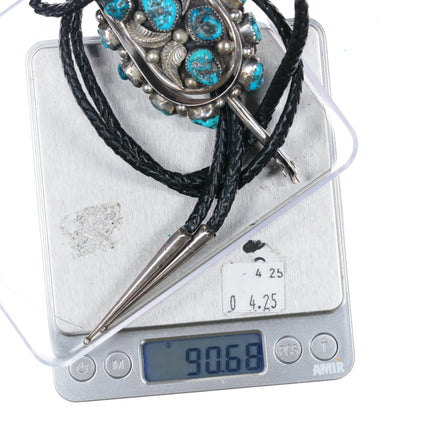 c1970 Large TK Emerson Navajo sterling silver articulated spur form bolo tie - Estate Fresh Austin