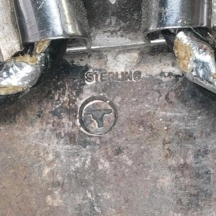 1970's T Sterling silver jasper bolo tie with cool cord - Estate Fresh Austin