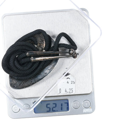 c1960 c-31 Navajo sterling silver, turquoise, and coral bolo tie lg - Estate Fresh Austin