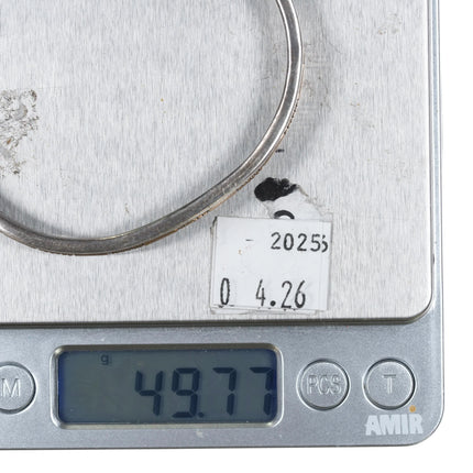 7.375 Bruce Morgan Navajo 14k gold sterling silver deep stamped cuff bracelet - Estate Fresh Austin