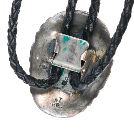 1980's MT, RRB Navajo sterling silver gold filled turquoise bolo tie vintage - Estate Fresh Austin