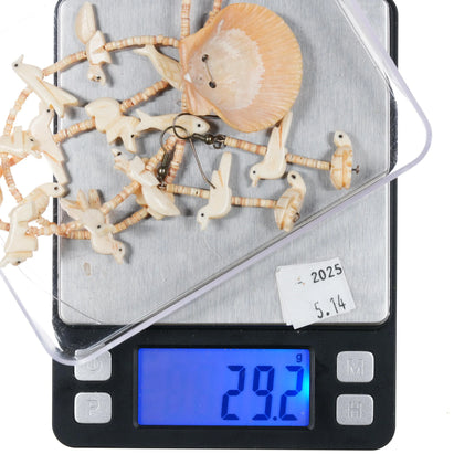 1970's Carved Bone/Shell Northwest coast Native American silver fetish necklace - Estate Fresh Austin