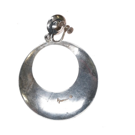 50's Frank Patania sr Southwestern Modernist sterling silver turquoise earrings - Estate Fresh Austin