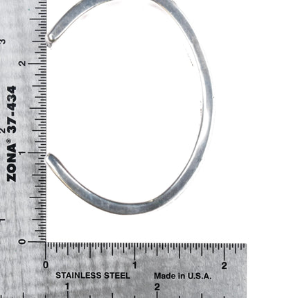 6.2" Lazaro Gutierrez sterling silver #8 turquoise channel inlay cuff bracelet - Estate Fresh Austin