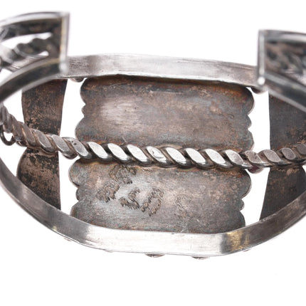 6.65" c1950's Navajo Lone Mountain turquoise sterling silver cuff bracelet - Estate Fresh Austin