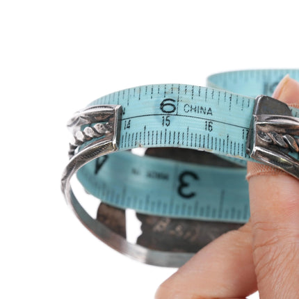 6.65" c1950's Navajo Lone Mountain turquoise sterling silver cuff bracelet - Estate Fresh Austin