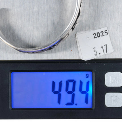 6.5" Verden Mansfield Hopi Overlay cuff bracelet Eagle Dancer sterling silver - Estate Fresh Austin