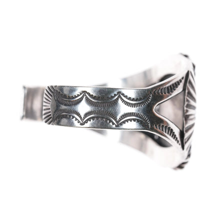 6.1" c1940's Navajo Sterling silver cuff bracelet w/Nice American Turquoise - Estate Fresh Austin