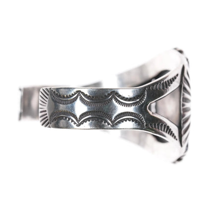 6.1" c1940's Navajo Sterling silver cuff bracelet w/Nice American Turquoise - Estate Fresh Austin