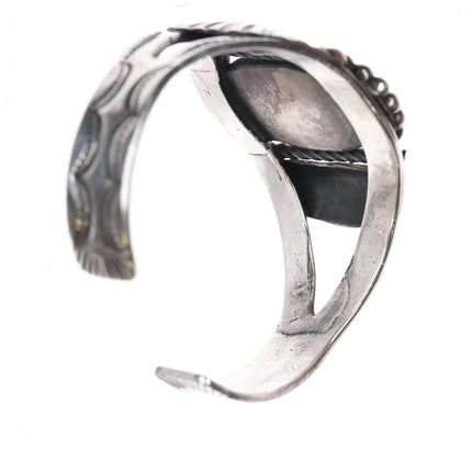 6.1" c1940's Navajo Sterling silver cuff bracelet w/Nice American Turquoise - Estate Fresh Austin