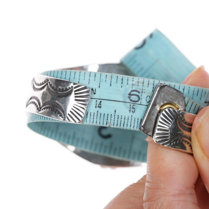 6.1" c1940's Navajo Sterling silver cuff bracelet w/Nice American Turquoise - Estate Fresh Austin