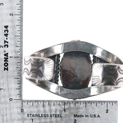 6.1" c1940's Navajo Sterling silver cuff bracelet w/Nice American Turquoise - Estate Fresh Austin