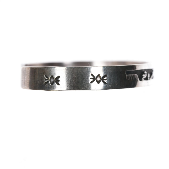 6.5" Andrew Henry Navajo sterling silver storyteller cuff bracelet overlay - Estate Fresh Austin