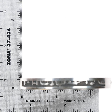 6.5" Andrew Henry Navajo sterling silver storyteller cuff bracelet overlay - Estate Fresh Austin