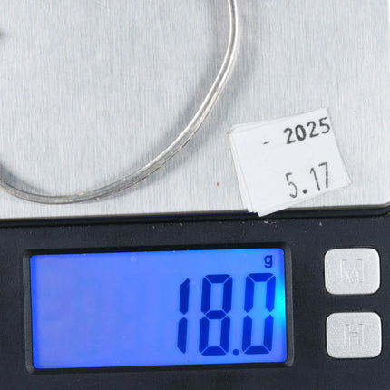 6.5" Andrew Henry Navajo sterling silver storyteller cuff bracelet overlay - Estate Fresh Austin