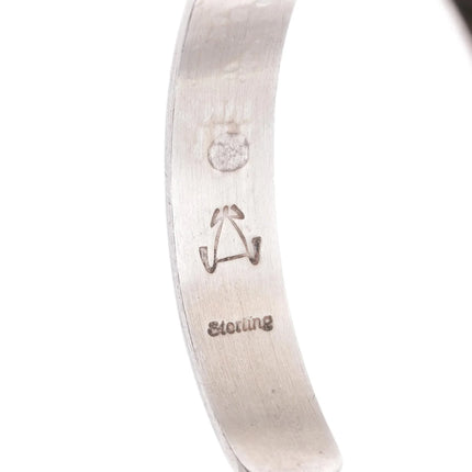 6.25" Wadsworth Hopi overlay cuff bracelet w/salamander frog picto-hallmark - Estate Fresh Austin