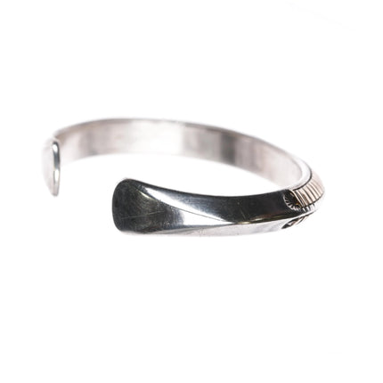 6.1" Victor Hicks Navajo Sterling silver 14k gold carinated cuff bracelet - Estate Fresh Austin