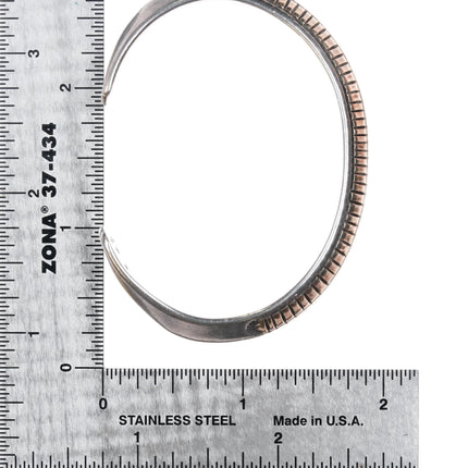 6.1" Victor Hicks Navajo Sterling silver 14k gold carinated cuff bracelet - Estate Fresh Austin