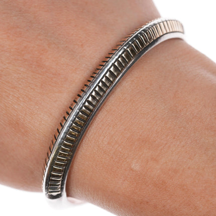 6.1" Victor Hicks Navajo Sterling silver 14k gold carinated cuff bracelet - Estate Fresh Austin