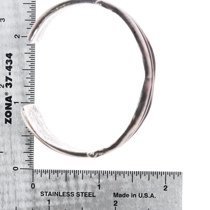 6" 40's-50's Navajo cast sterling silver mouth/lips shaped cuff bracelet - Estate Fresh Austin