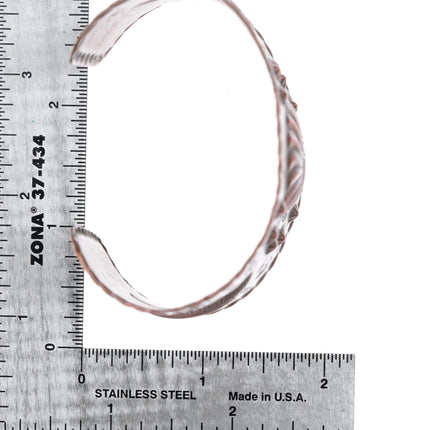 6.6" c1950's Large Bell Trading Post copper repousse Southwestern cuff bracelet - Estate Fresh Austin
