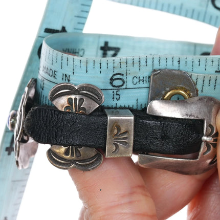 6.25" Larry Sandoval Navajo Sterling silver butterfly concho lapis bracelet - Estate Fresh Austin