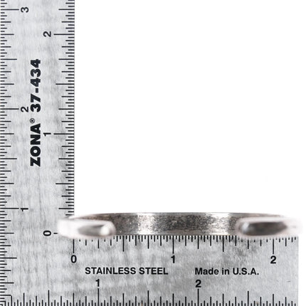 6.1" Zuni sterling silver Mother of pearl inlay stacker vintage cuff bracelet - Estate Fresh Austin